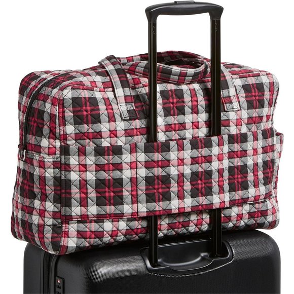 Women's Cotton Weekender Removable Adjustable Strap Travel Bag with 1 Zip Pocket - Picture 3 of 10